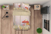 3D Red Mushroom Painting Quilt Cover Set Bedding Set Duvet Cover Pillowcases A424 LQH- Jess Art Decoration