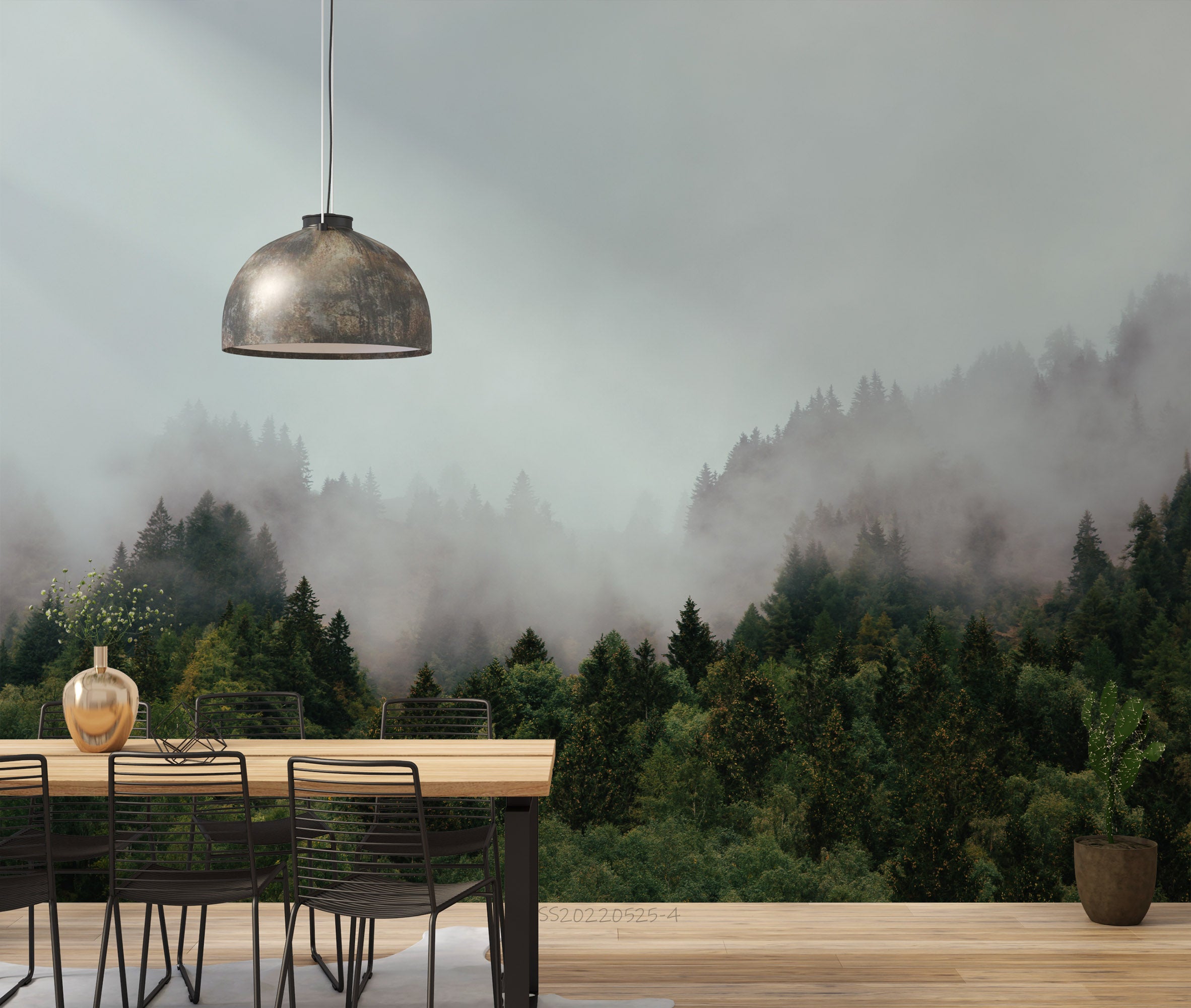 3D Green Forest Misty Trees Scenery Wall Mural Wallpaper GD 660- Jess Art Decoration