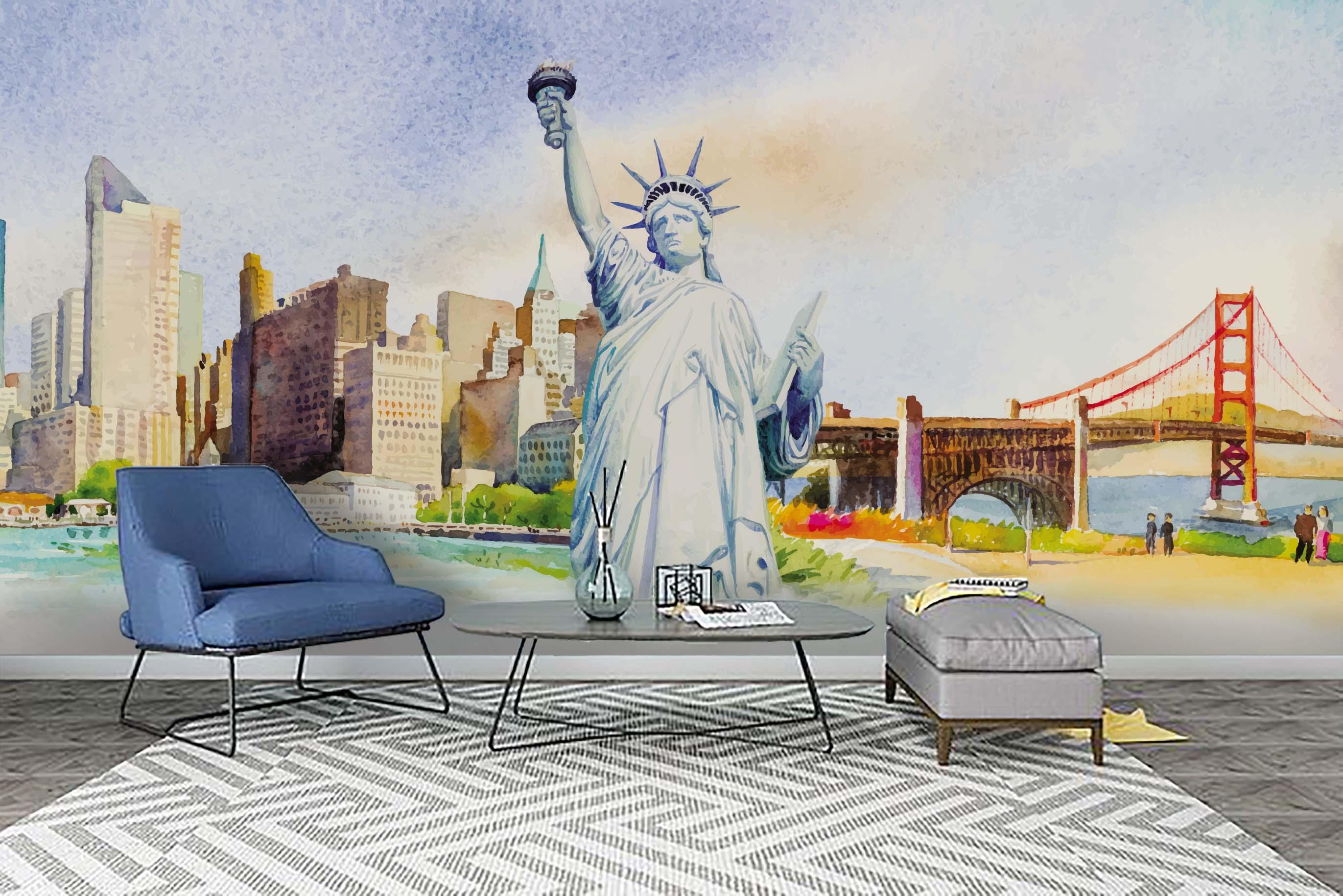 3D Statue Liberty Wall Mural Wallpaper 83- Jess Art Decoration