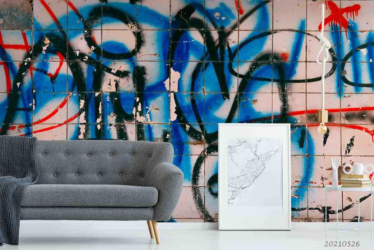 3D Abstract Graffiti Slogan Wall Mural Wallpaper SWW304- Jess Art Decoration