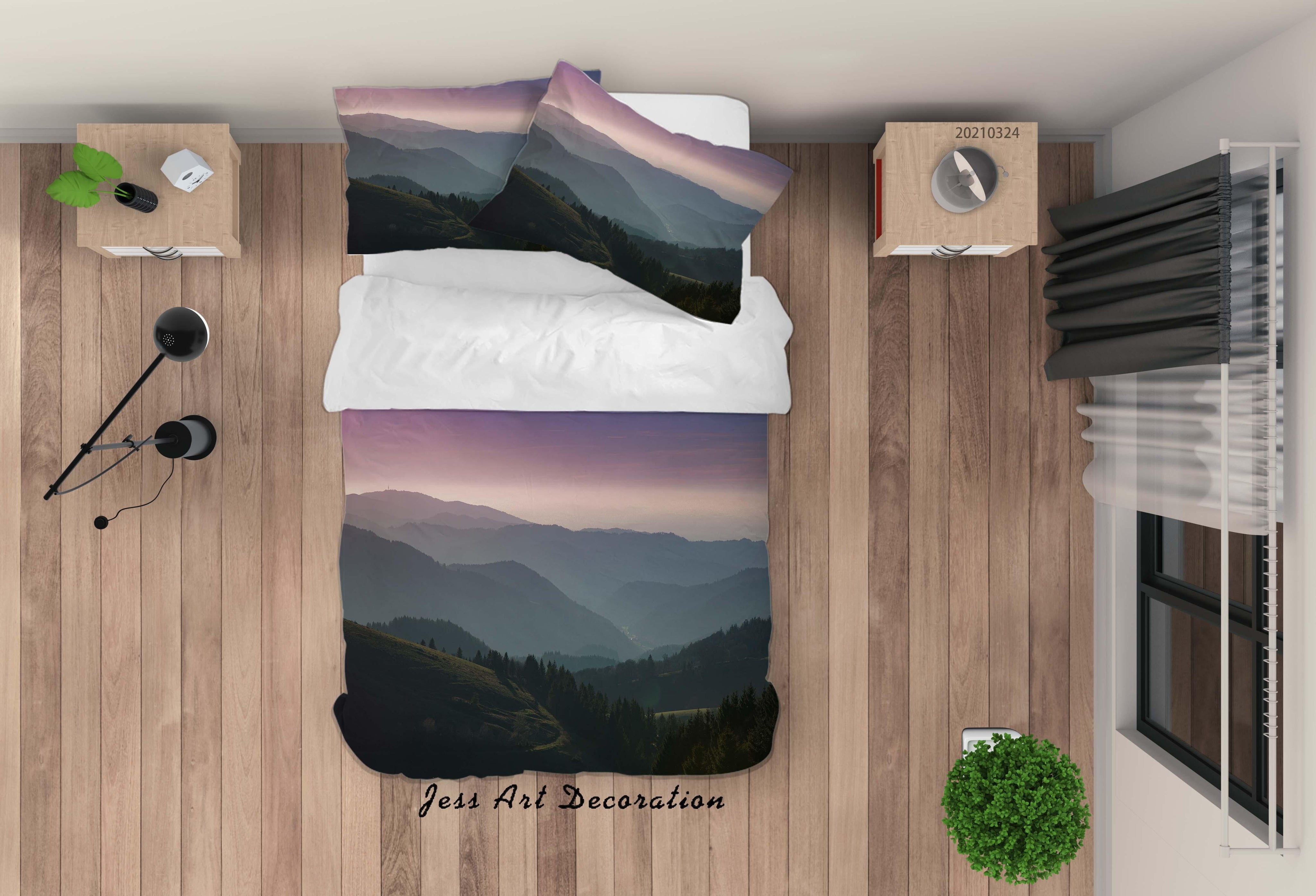 3D Sky Mountain Landscape Quilt Cover Set Bedding Set Duvet Cover Pillowcases 139 LQH- Jess Art Decoration