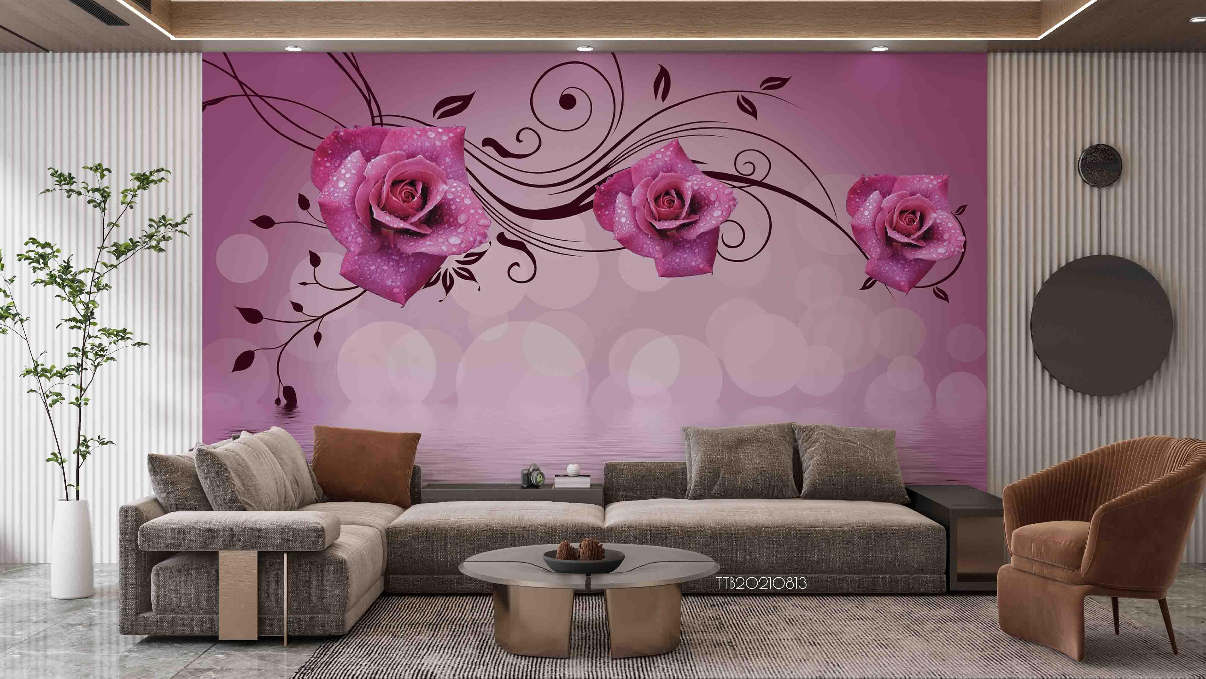 3D Pink Floral Roses Wall Mural Wallpaper SWW5076- Jess Art Decoration