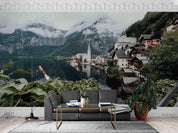 3D Shore Town Landscape Mountain Wall Mural Wallpaper SWW4998- Jess Art Decoration
