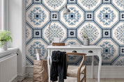 3D Blue White Tile Wall Mural Wallpaper 42- Jess Art Decoration