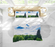 3D Landscape Cloud Sky Green Forest Tree Plant Quilt Cover Set Bedding Set Duvet Cover Pillowcases LXL- Jess Art Decoration
