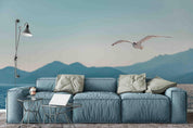 3D sea mountain gull wall mural wallpaper 24- Jess Art Decoration