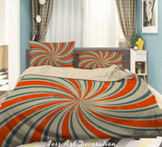 3D Abstract Grunge Retro Spiral Background Quilt Cover Set Bedding Set Duvet Cover Pillowcases LXL- Jess Art Decoration
