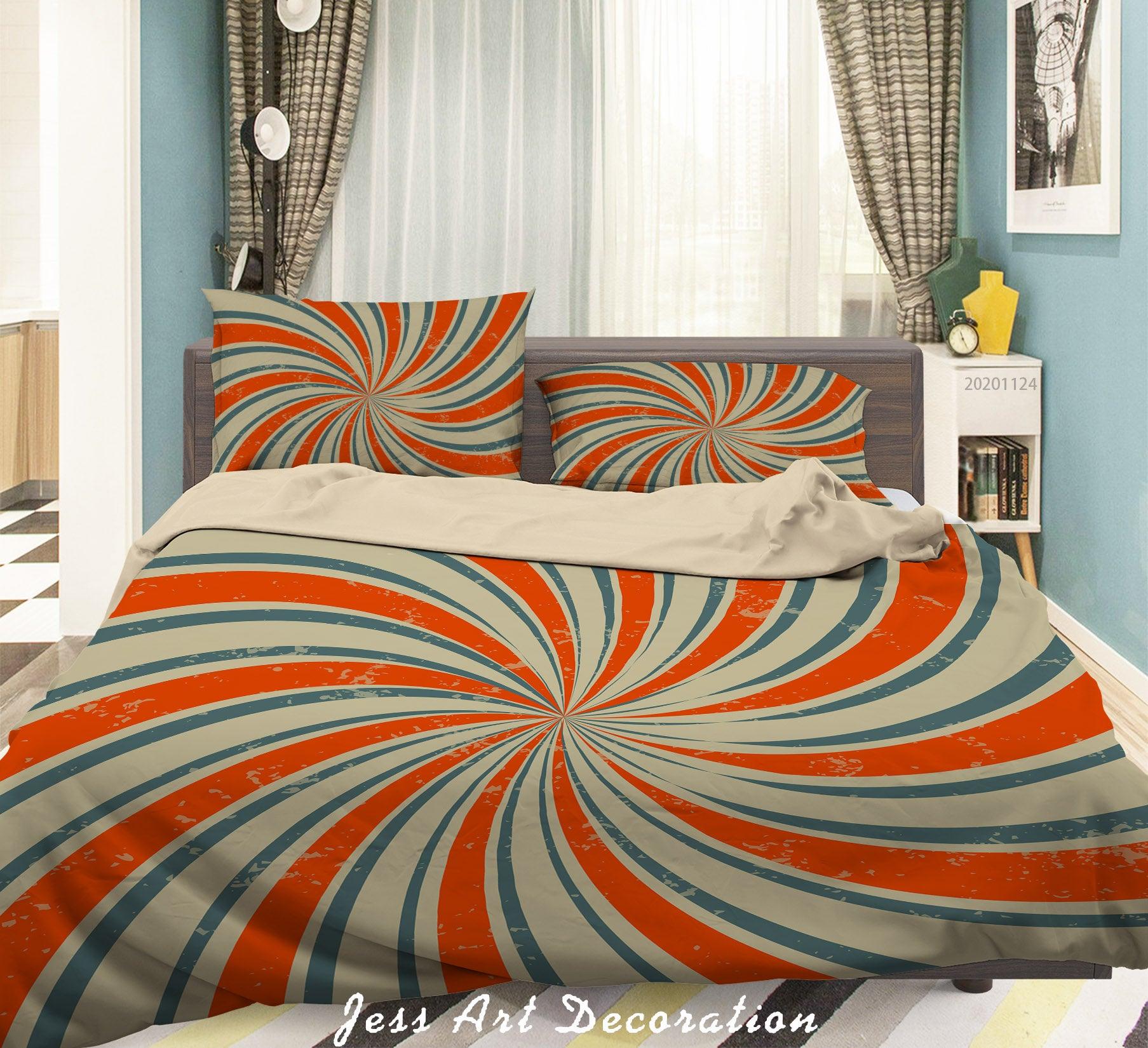 3D Abstract Grunge Retro Spiral Background Quilt Cover Set Bedding Set Duvet Cover Pillowcases LXL- Jess Art Decoration