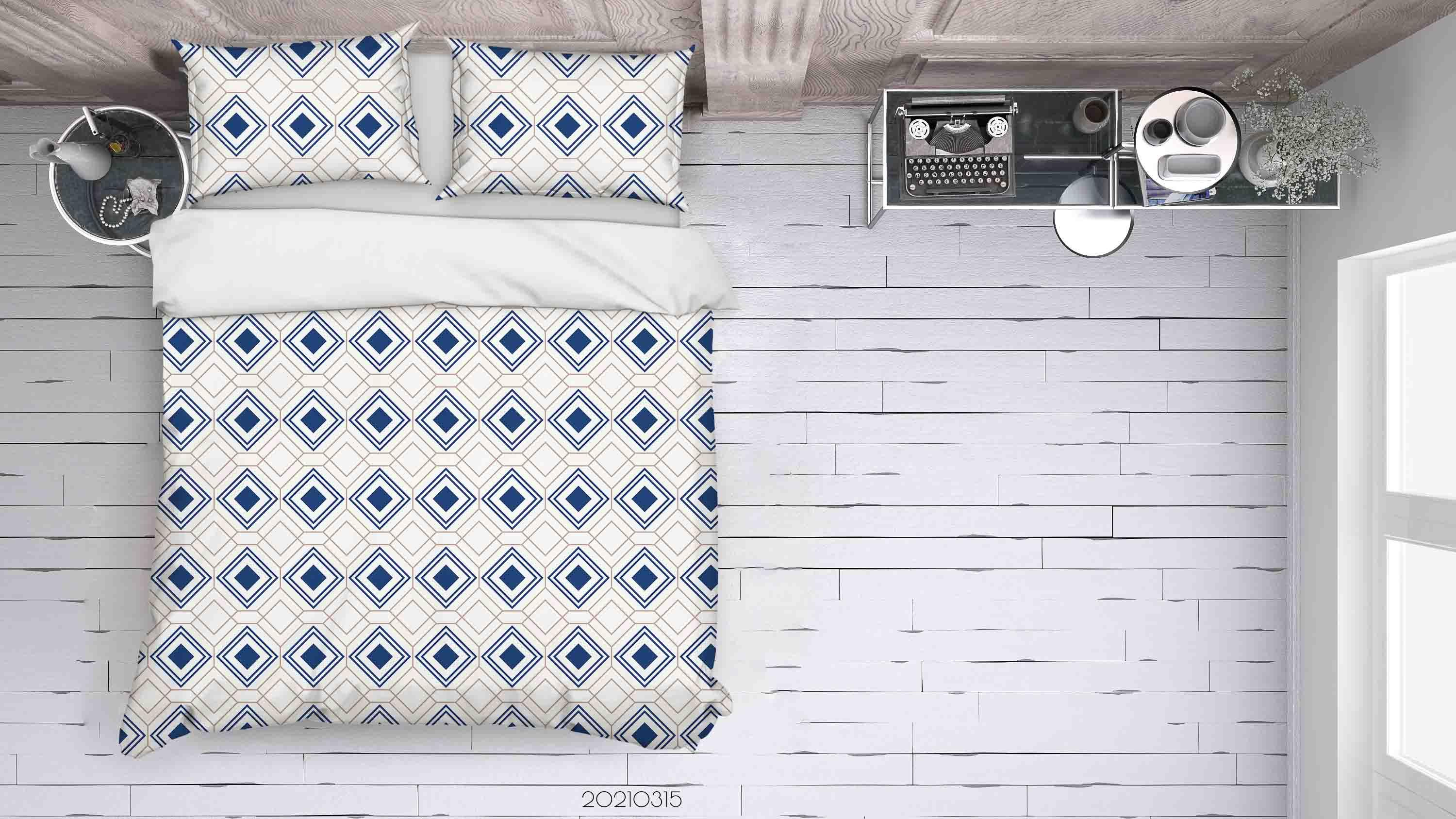 3D Abstract Geometric Art Decoration Quilt Cover Set Bedding Set Duvet Cover Pillowcases 217- Jess Art Decoration