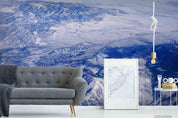 3D Satellite Map Snow Mountain Wall Mural Wallpaper SWW4288- Jess Art Decoration