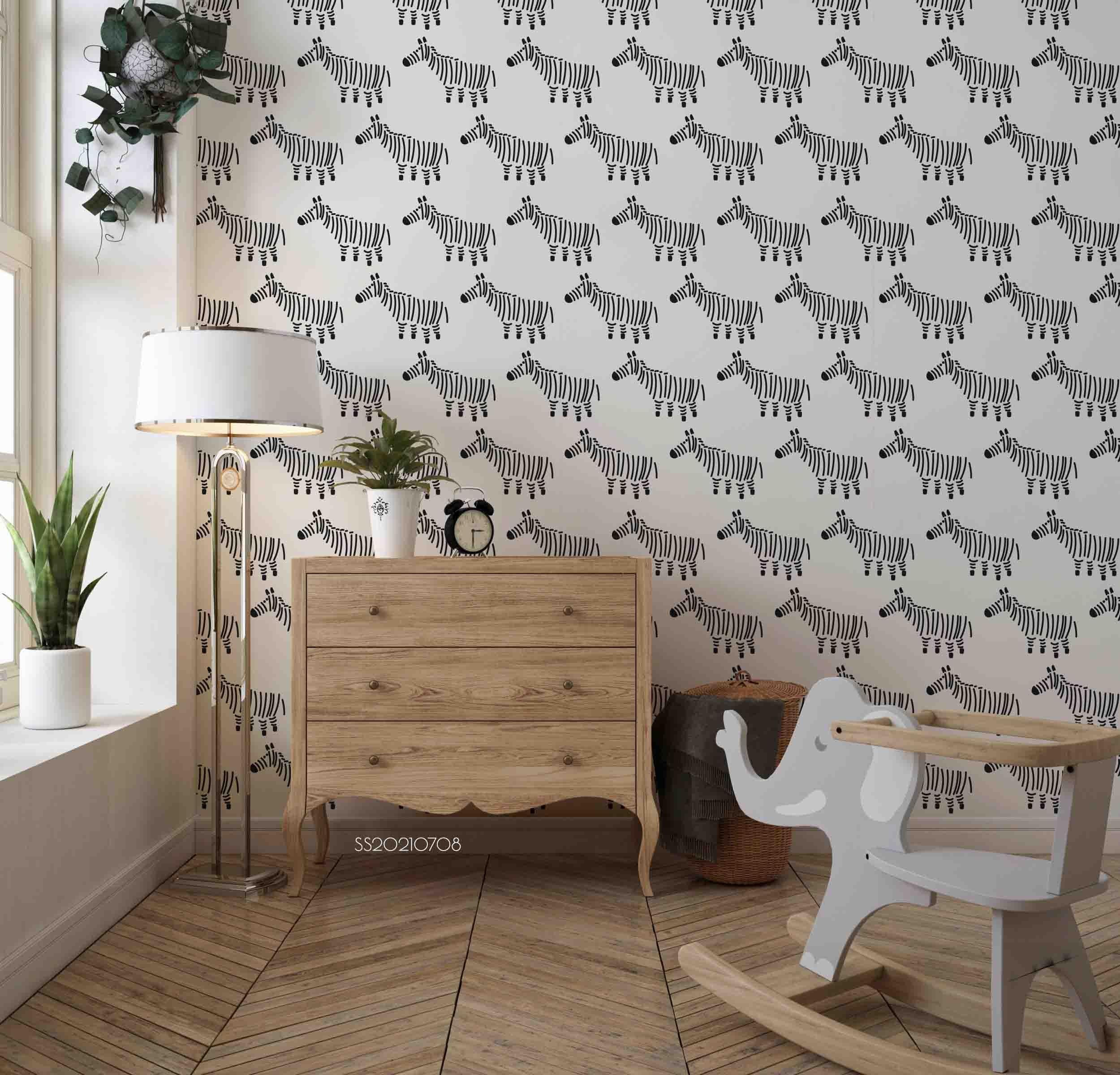 3D Hand Drawn Animal Zebra Wall Mural Wallpaper LQH 37- Jess Art Decoration