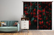 3D Pastoral Red Rose Scenery Curtains and Drapes GD 3246- Jess Art Decoration