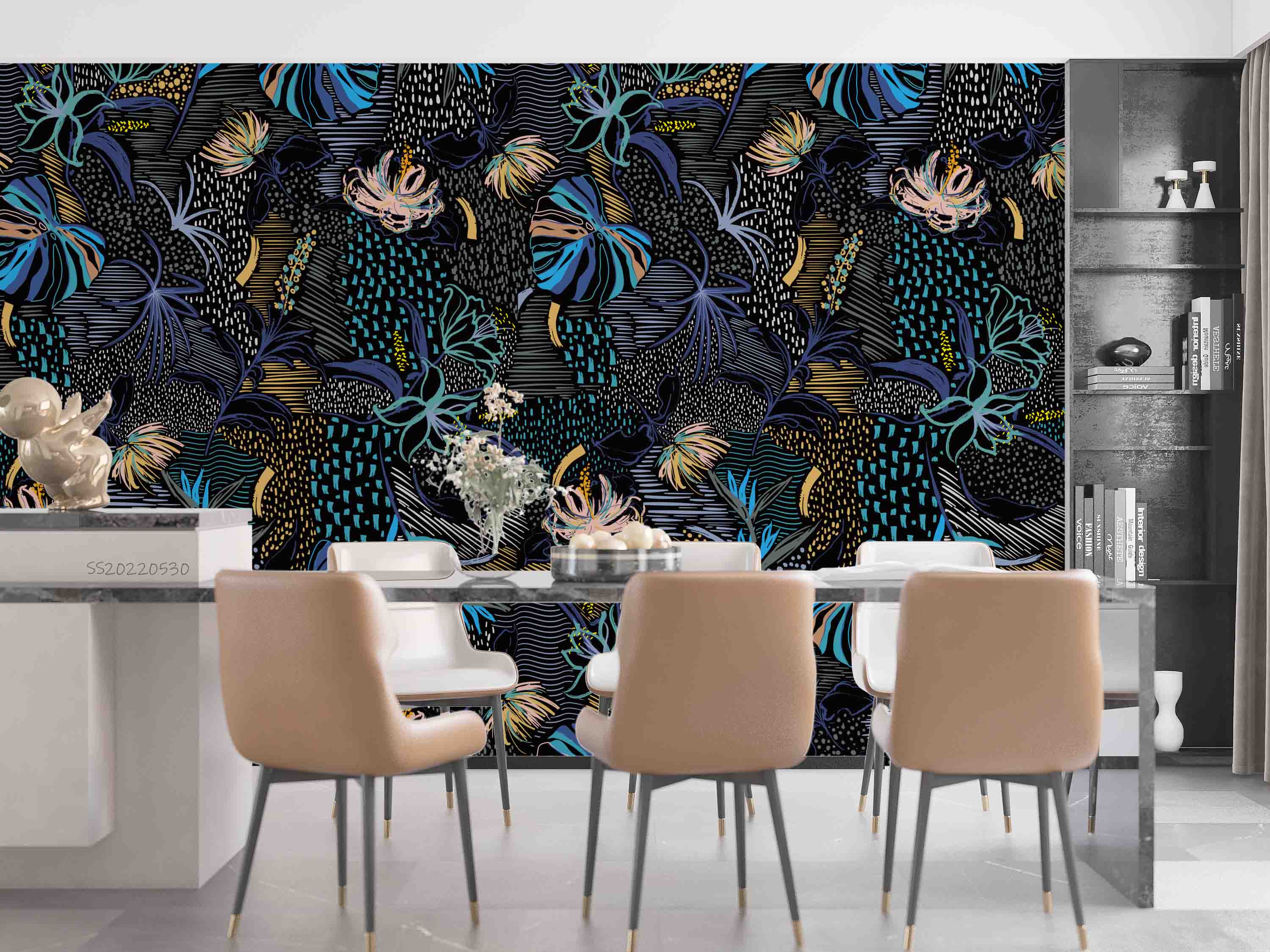 3D Vintage Abstract Plant Leaf Floral Wall Mural Wallpaper GD 65- Jess Art Decoration