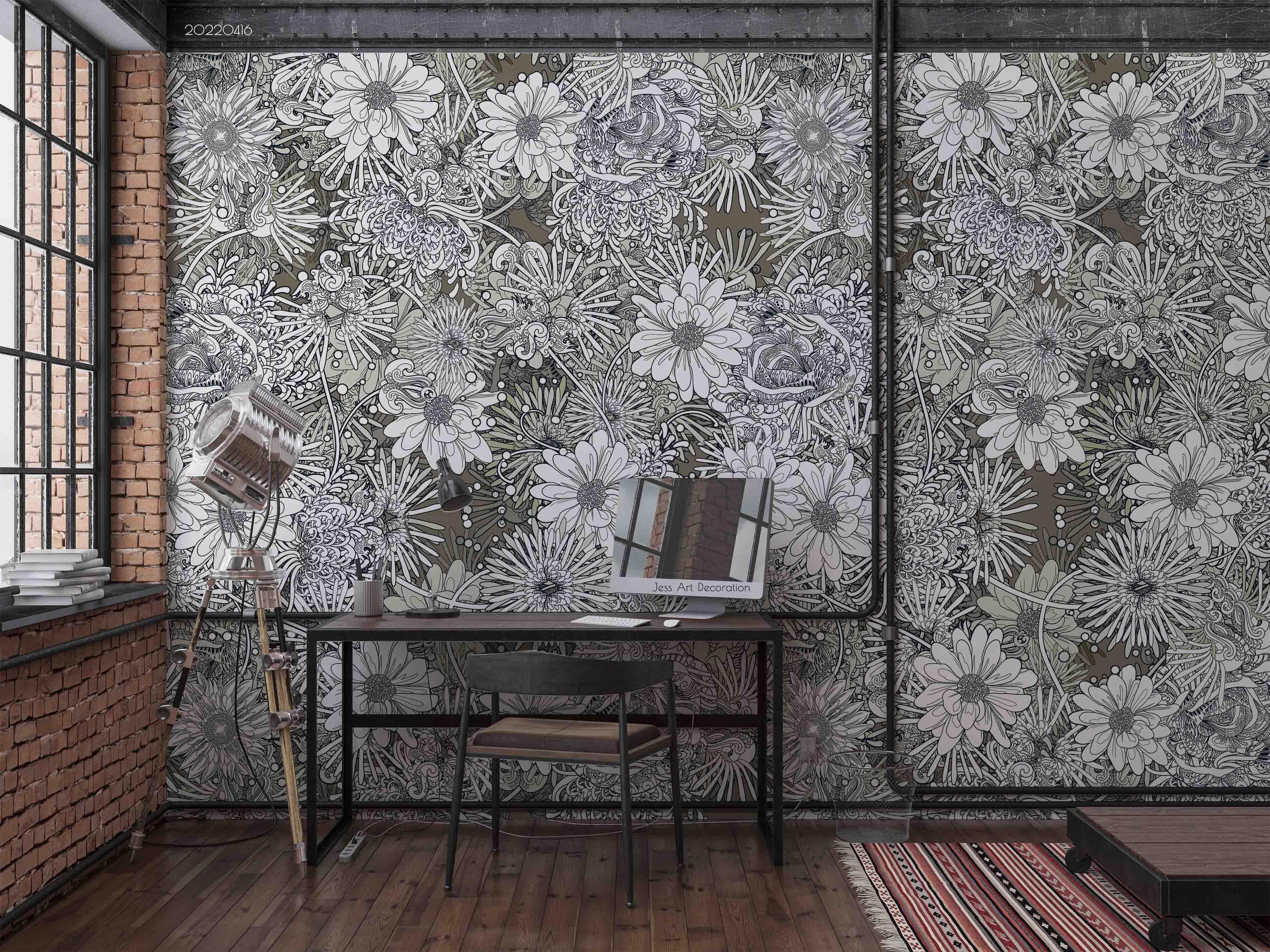 3D Vintage Floral Background Pattern Wall Mural Wallpaper GD 4230- Jess Art Decoration
