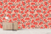 3D Red Floral Wall Mural Wallpaper SF51- Jess Art Decoration