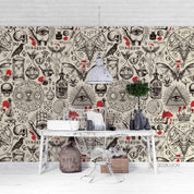 3D Retro Eye Hand Skeleton Totem Wall Mural Wallpaper LQH 176- Jess Art Decoration