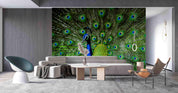 3D Peacock Open Screen Feather Wall Mural Wallpaper GD 2675- Jess Art Decoration