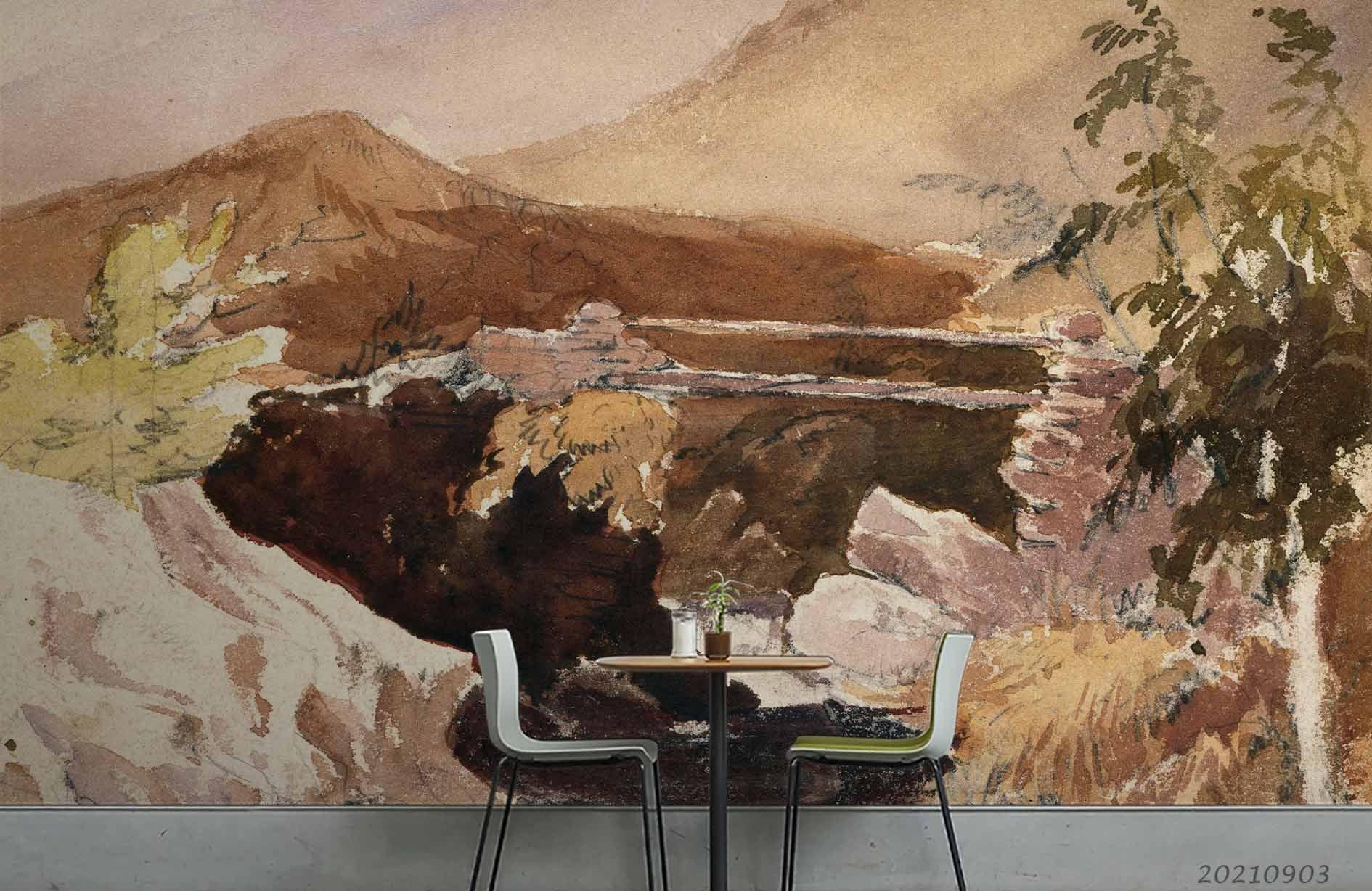 3D Nature Landscape Oil Painting Wall Mural Wallpaper LQH 120- Jess Art Decoration