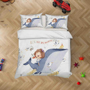 3D Cartoon Shark Girl Sailboat Jellyfish Quilt Cover Set Bedding Set Duvet Cover Pillowcases SF054- Jess Art Decoration