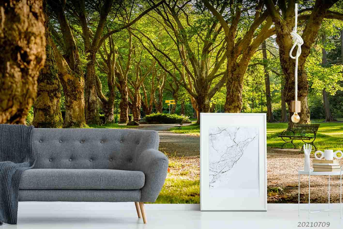 3D Woods Park Path Wall Mural Wallpaper SWW4168- Jess Art Decoration