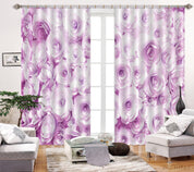 3D Hand Drawn Pink Rose Floral Curtains and Drapes LQH 544- Jess Art Decoration