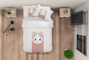 3D Cartoon Animal Cat Pattern Quilt Cover Set Bedding Set Duvet Cover Pillowcases WJ 6473- Jess Art Decoration