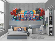 3D Colourful Monster Street Art colourful monster street art mural wall mural wallpaper for teen room - view 3