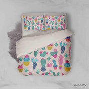 3D Colorful Cactus Plant Quilt Cover Set Bedding Set Duvet Cover Pillowcases LXL- Jess Art Decoration
