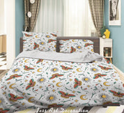 3D Hand Drawn Butterfly Floral Moon Quilt Cover Set Bedding Set Duvet Cover Pillowcases 223- Jess Art Decoration