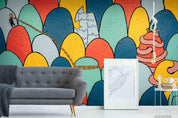 3D Hand-painted Cartoon Girl Mountain Wall Mural Wallpaper SWW3845- Jess Art Decoration
