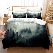 3D Forest Fog Scenery Quilt Cover Set Bedding Set Duvet Cover Pillowcases 295- Jess Art Decoration