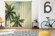3D Sky Coconut Tree Curtains and Drapes LQH 100- Jess Art Decoration