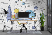 3D Space Star Colorful Planet Astronaut Pattern Wall Mural Wallpaper LXL 437- Jess Art Decoration