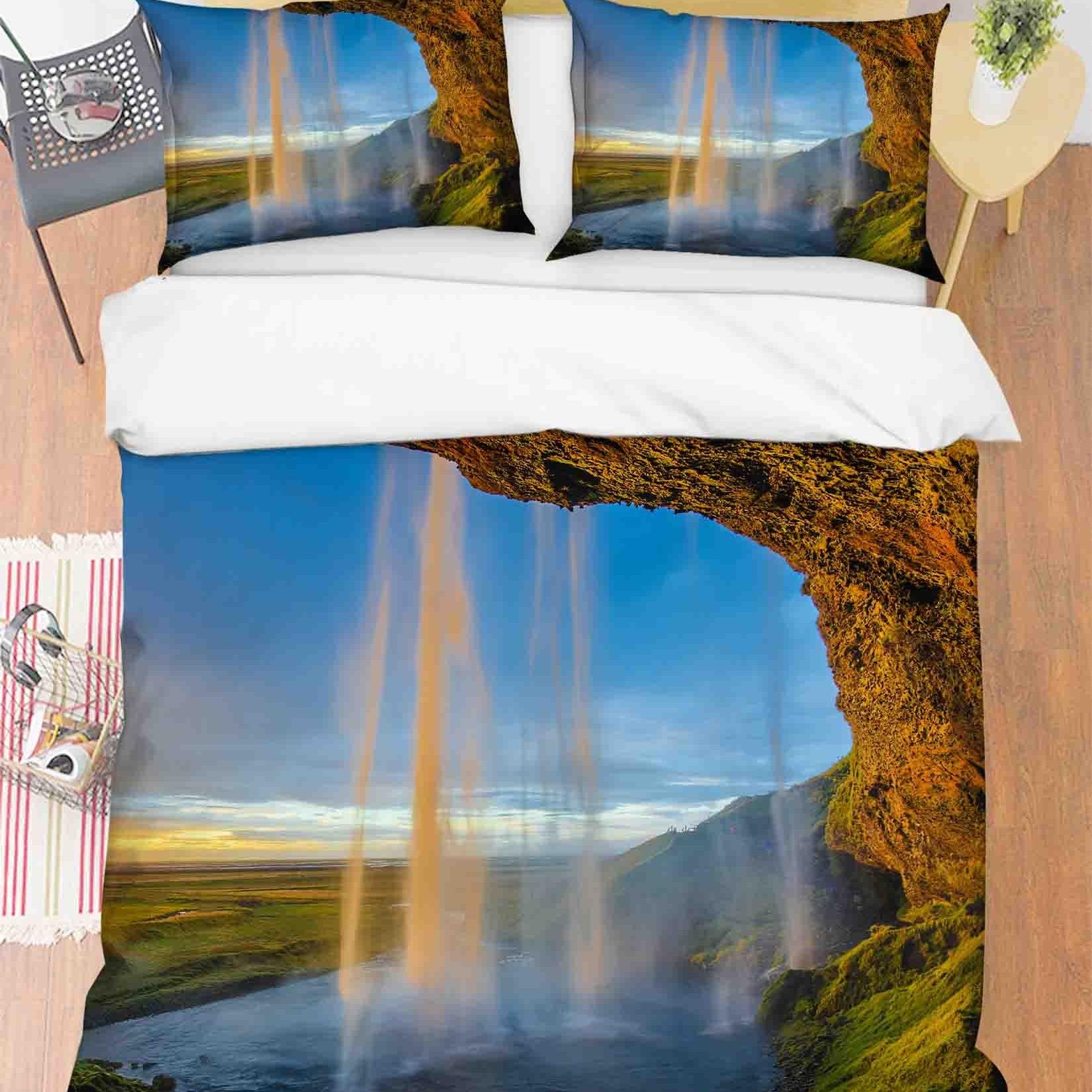 3D Waterfall Nature Landscape Quilt Cover Set Bedding Set Duvet Cover Pillowcases 203- Jess Art Decoration