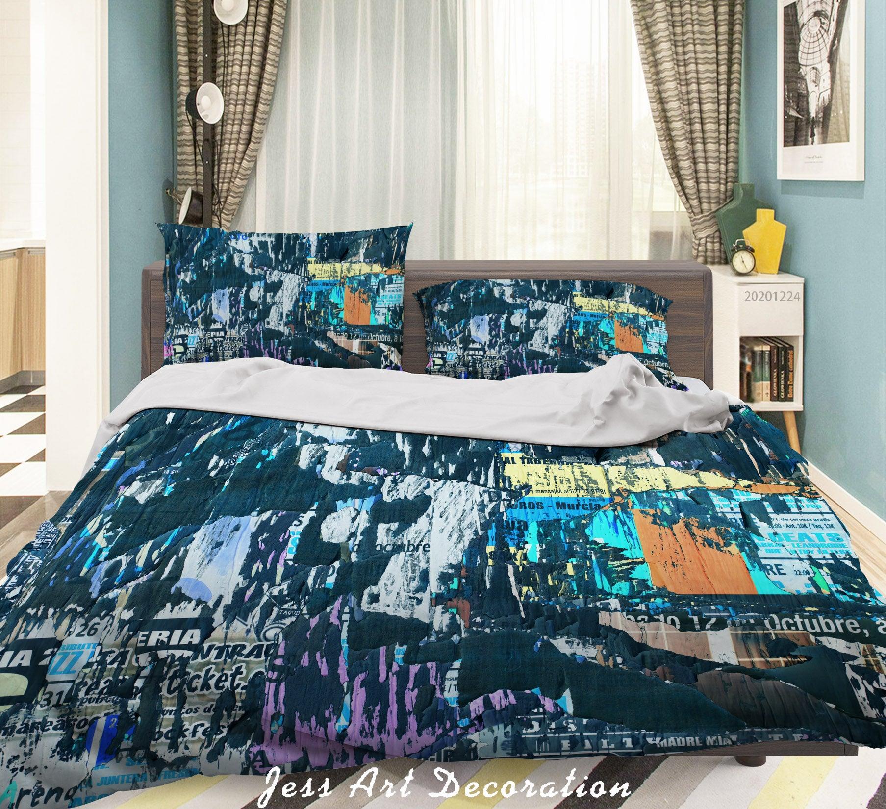 3D Abstract Graffiti Quilt Cover Set Bedding Set Duvet Cover Pillowcases 141 LQH- Jess Art Decoration