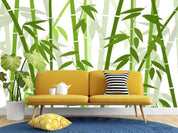 3D  Hand-painted Bamboo Green Wall Mural Wallpaper SWW1125- Jess Art Decoration