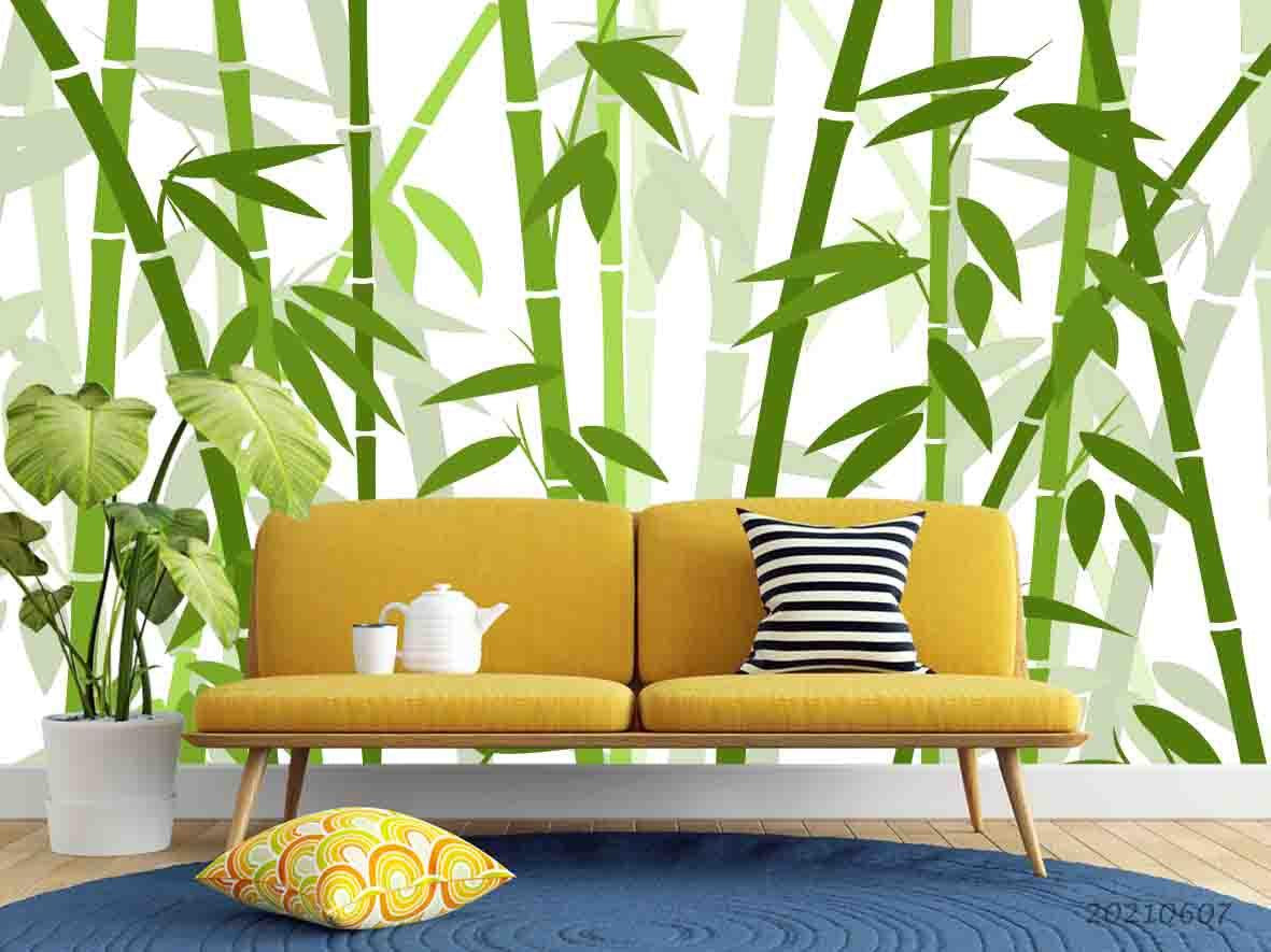 3D  Hand-painted Bamboo Green Wall Mural Wallpaper SWW1125- Jess Art Decoration