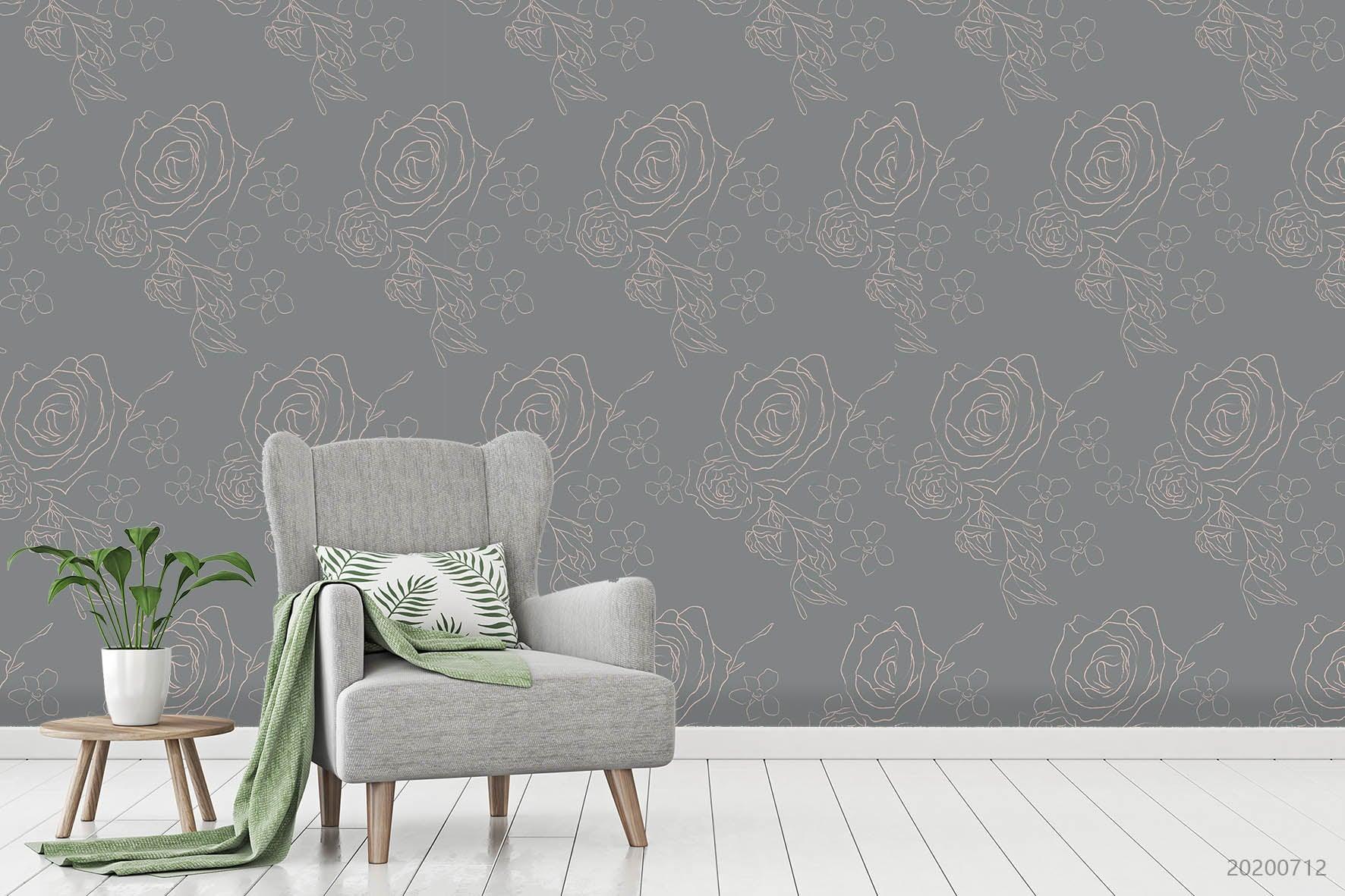 3D Hand Drawn Floral Wall Mural Wallpaper A051 LQH- Jess Art Decoration