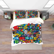 3D Abstract Color Monster Graffiti Quilt Cover Set Bedding Set Duvet Cover Pillowcases 19- Jess Art Decoration