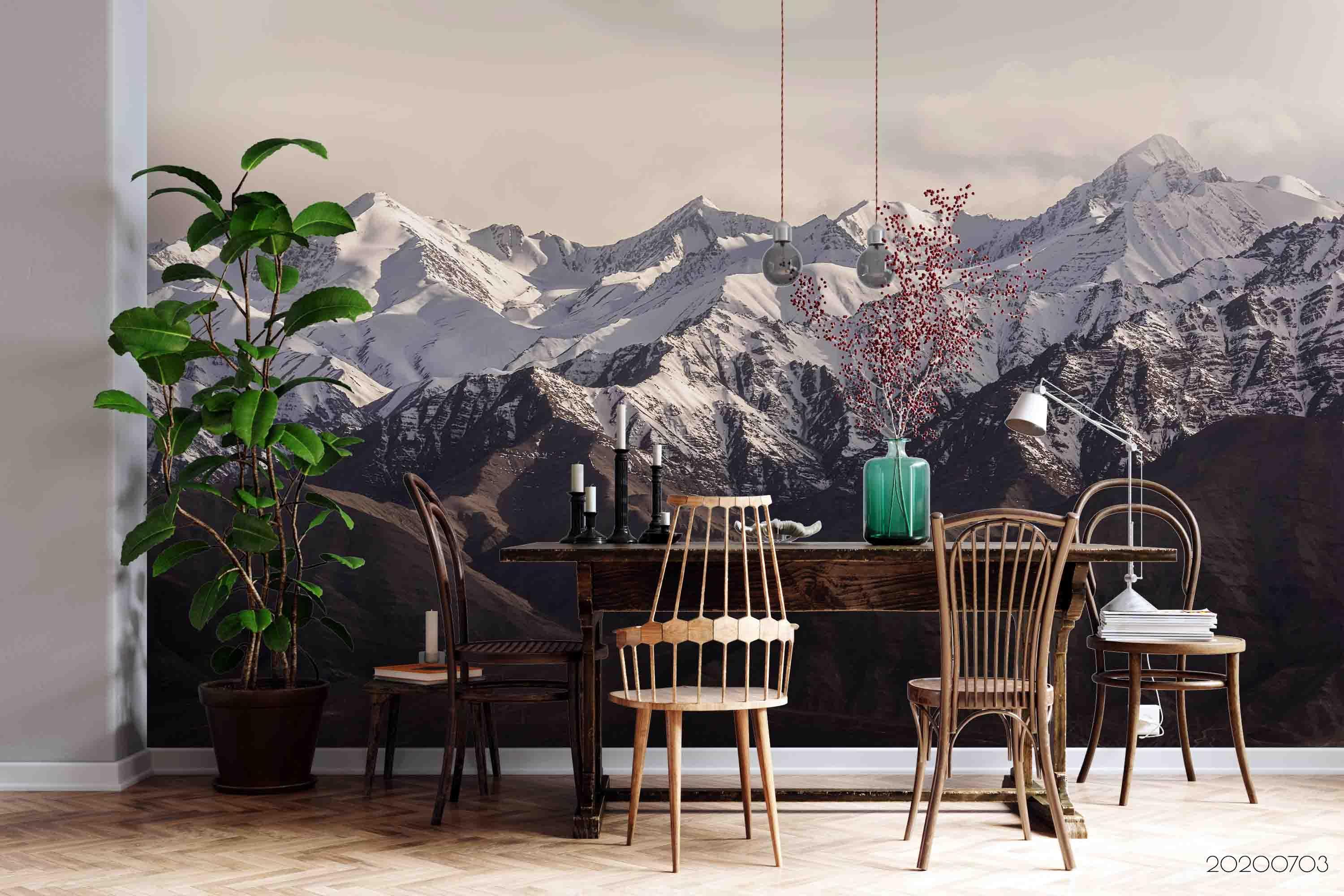3D Snow Mountain Wall Mural Wallpaper SF88- Jess Art Decoration