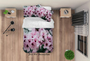 3D Pink Peach Blossom Flower Branch Quilt Cover Set Bedding Set Duvet Cover Pillowcases 156- Jess Art Decoration