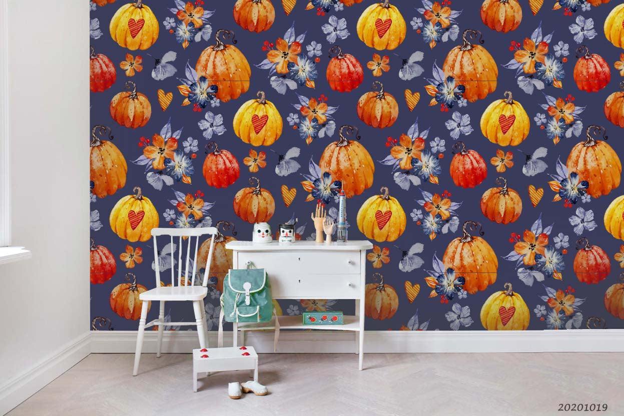 3D Lovely Watercolor Halloween Pattern Wall Mural Wallpaper WJ 9440- Jess Art Decoration