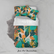 3D Green Yellow Leaves Orange Quilt Cover Set Bedding Set Duvet Cover Pillowcases SF02- Jess Art Decoration
