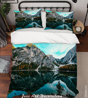 3D Sky Lake Mountain Scenery Quilt Cover Set Bedding Set Duvet Cover Pillowcases 26- Jess Art Decoration