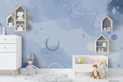 3D Watercolor Blue Space Planet Wall Mural Wallpaper LQH 42- Jess Art Decoration