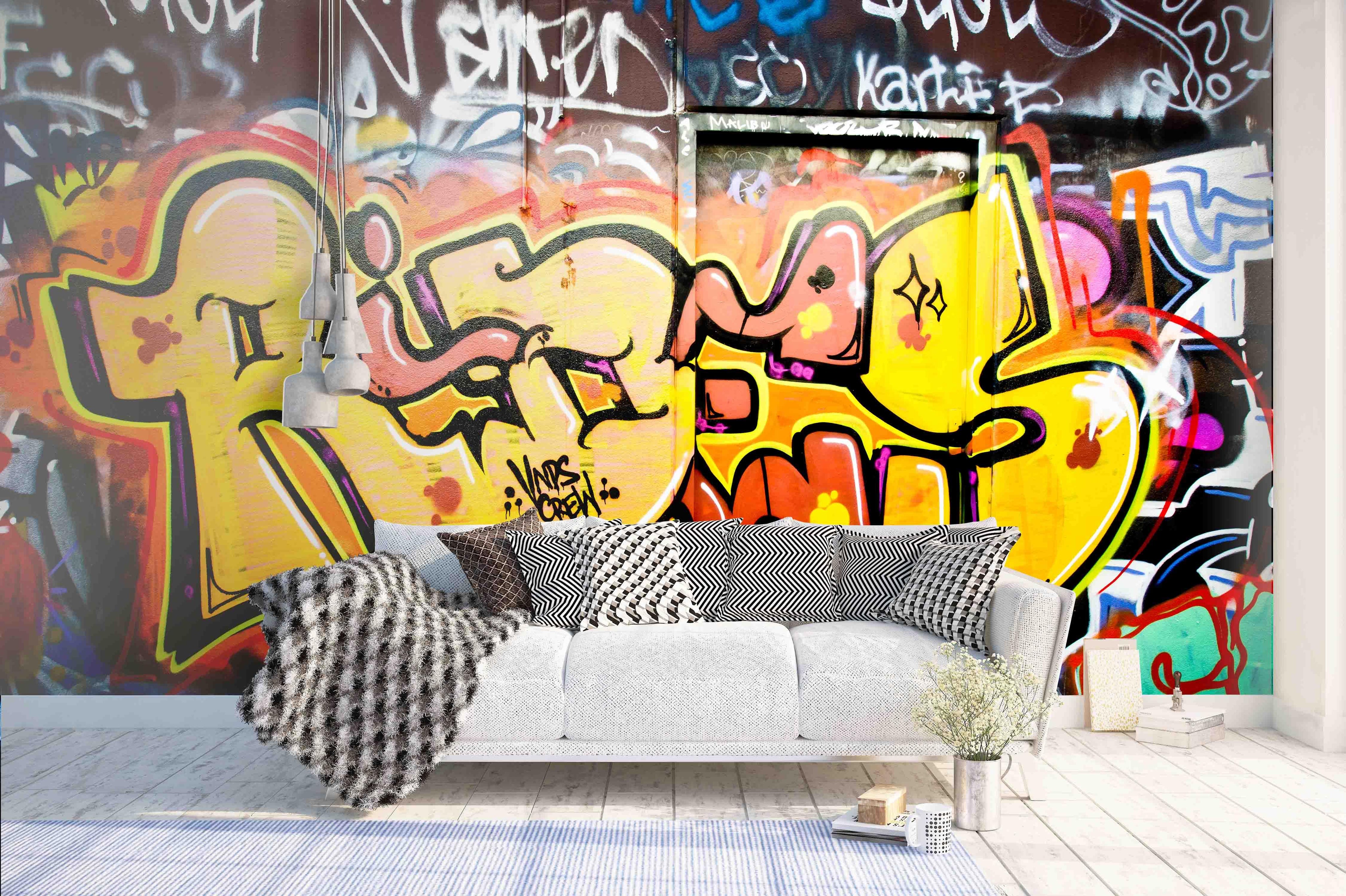 3D colorful abstract graffiti wall mural wallpaper 64- Jess Art Decoration