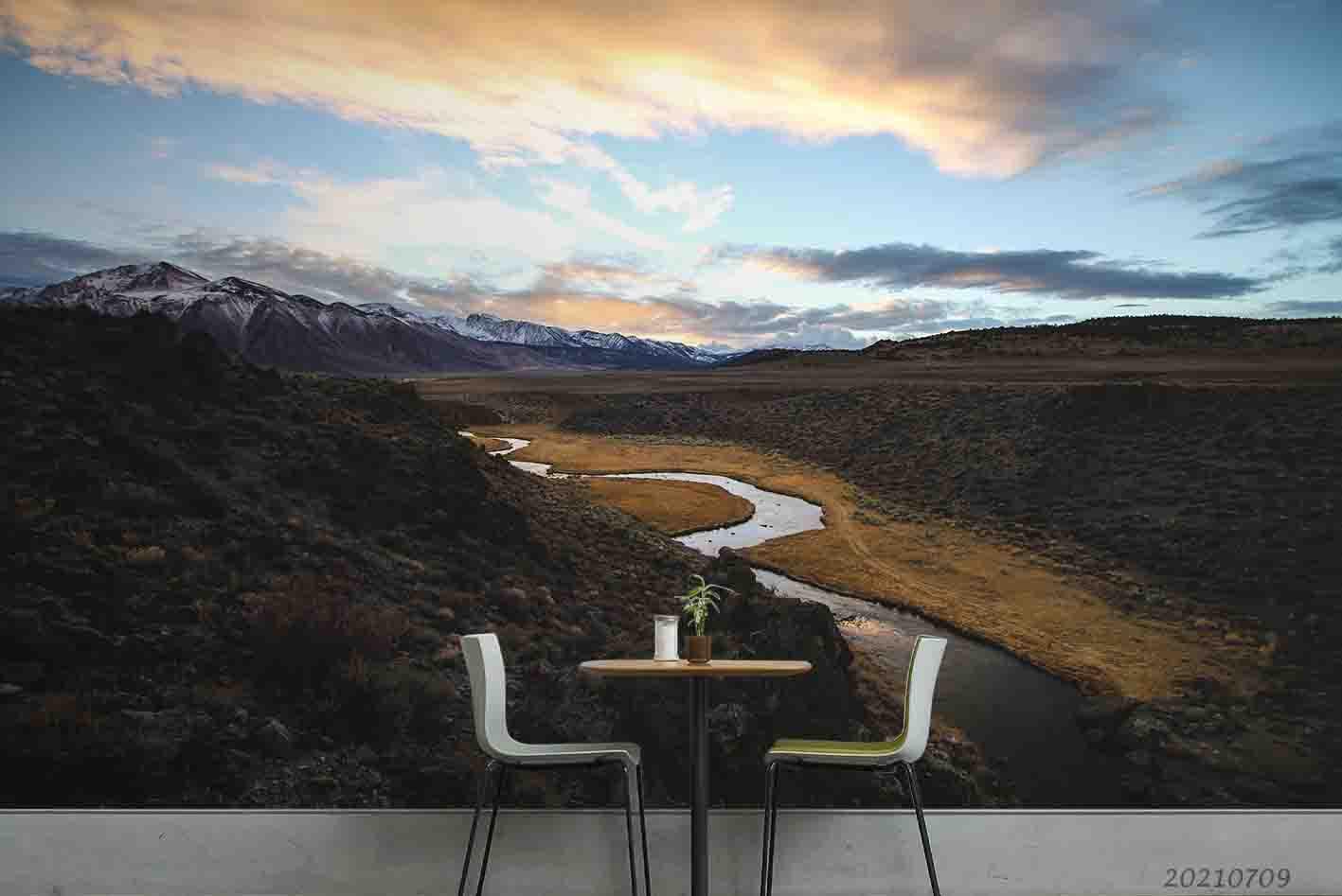 3D Winding Rivers Plain Wall Mural Wallpaper SWW4015- Jess Art Decoration