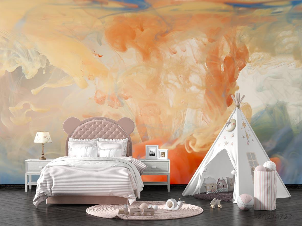 3D Orange Smoke Texture Wall Mural Wallpaper LQH 728- Jess Art Decoration