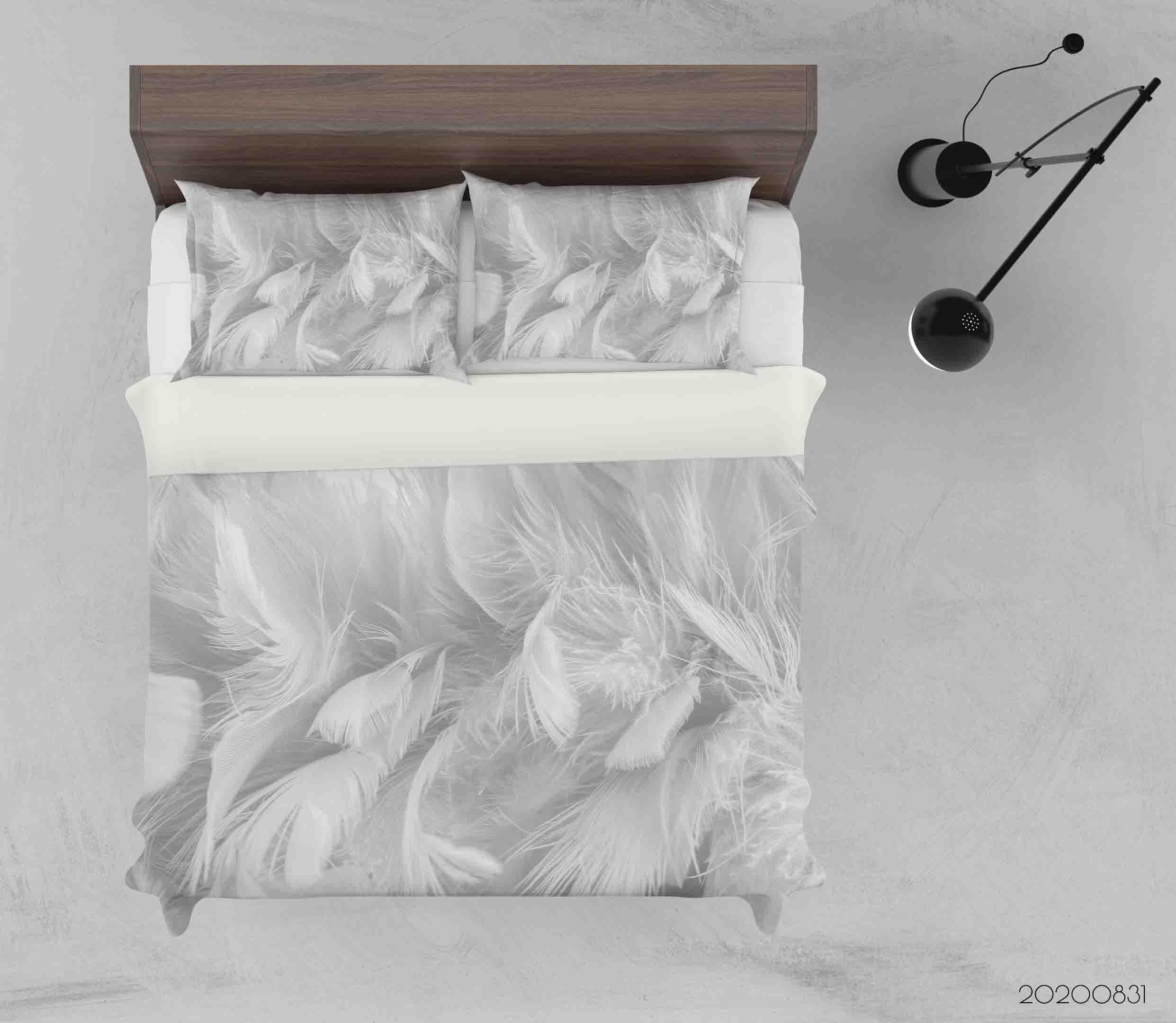 3D Abstract Background Bird Chickens Feather Quilt Cover Set Bedding Set Duvet Cover Pillowcases WJ 3400- Jess Art Decoration