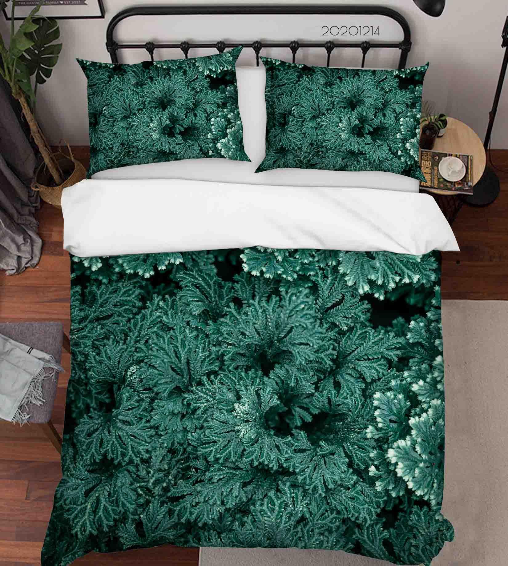 3D Abstract Green Pattern Quilt Cover Set Bedding Set Duvet Cover Pillowcases LXL- Jess Art Decoration